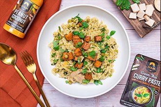Tofu Green Curry Fried Rice